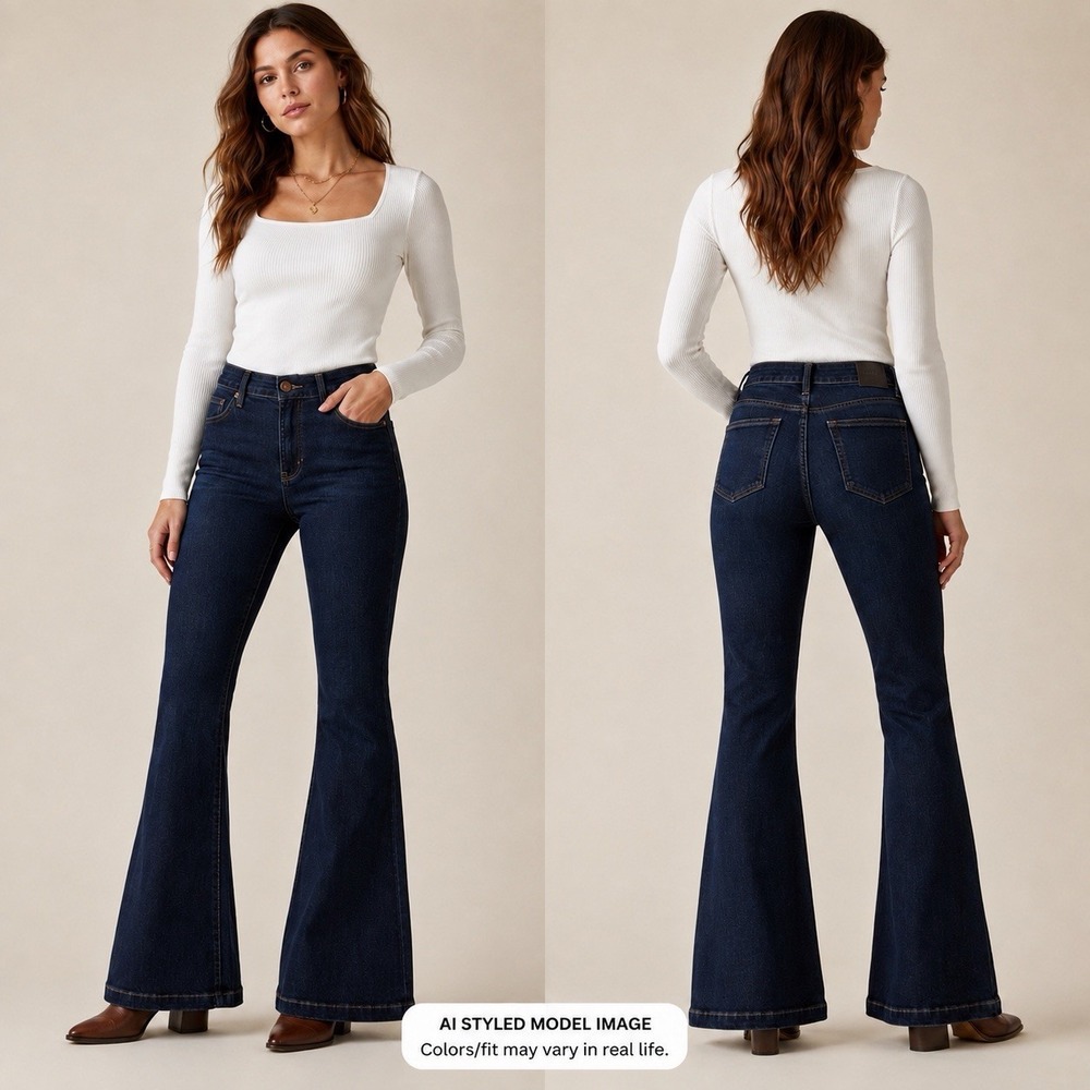Banana Republic Premium Denim Women's 30 High Rise Flare Dark Wash Jeans 31"